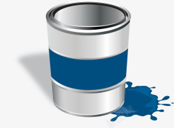 扁平油漆桶蓝色油漆桶滴漏矢量图高清图片