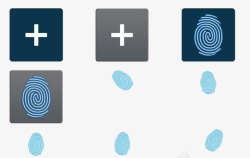 指纹按钮蓝色指纹手机系统按钮高清图片