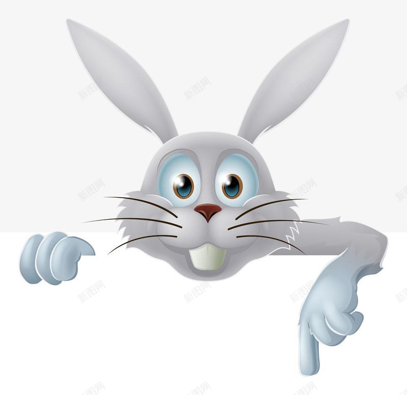 手拿白板的可爱卡通兔子png免抠素材_新图网 https://ixintu.com 兔子 卡通风格 可爱风格 手拿白板 效果图案 装饰