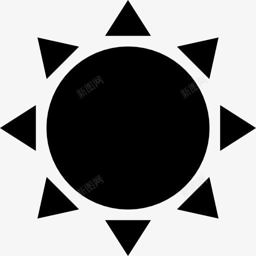 太阳的形状图标png_新图网 https://ixintu.com 太阳 形状 指出图标 星星 符号 黑色