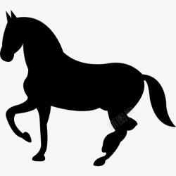 马形状跳舞的黑马形状的侧视图图标高清图片