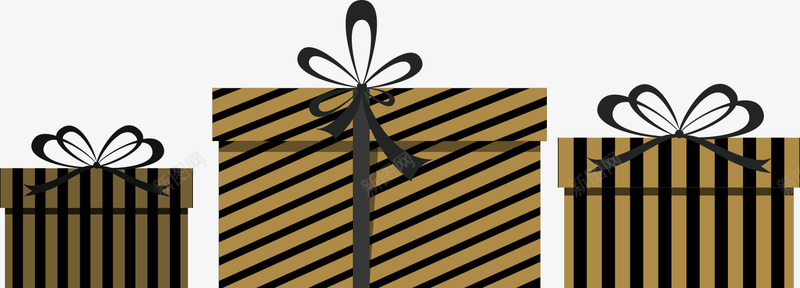 奢华黑色竖条纹礼物盒子png免抠素材_新图网 https://ixintu.com 奢华礼物盒子 条纹礼物盒子 黑色礼物 黑色竖条礼物