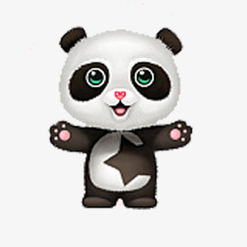 熊猫吉祥物psd免抠素材_新图网 https://ixintu.com 动物 可爱 品牌吉祥物 抱抱 星星 熊猫 黑白 黑白熊