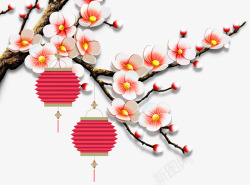 中国风手绘卡通鲜花素材