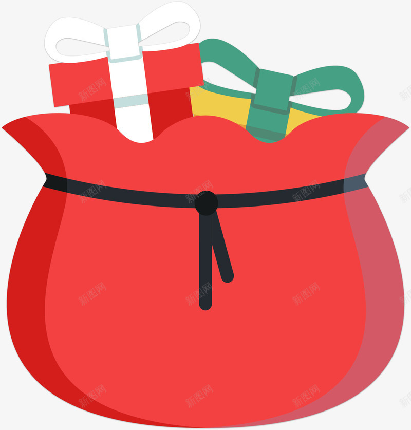 圣诞节红色的礼物袋矢量图ai免抠素材_新图网 https://ixintu.com 圣诞节 圣诞节礼物 矢量png 礼物盒 礼物袋 红色礼物袋 矢量图