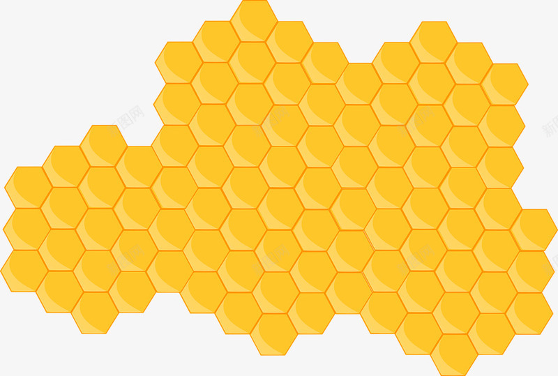 黄色的蜂巢png免抠素材_新图网 https://ixintu.com 六边形 形状 蜂巢 蜂蜜