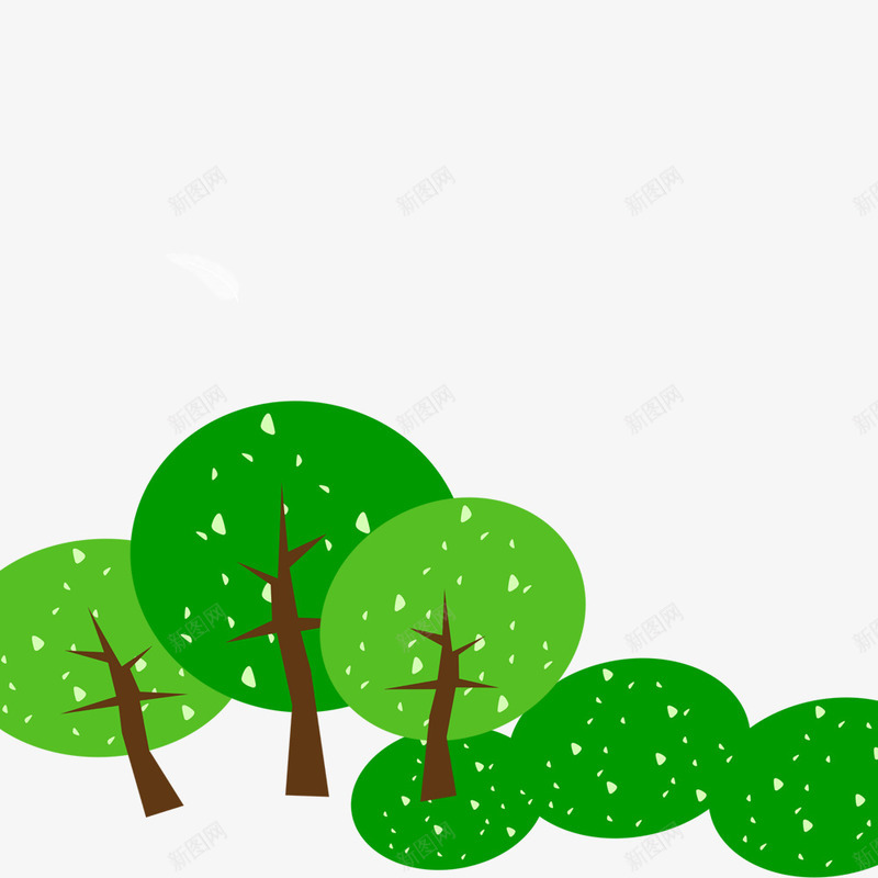 手绘小树png免抠素材_新图网 https://ixintu.com 儿童节素材 卡通元素 小树 树木