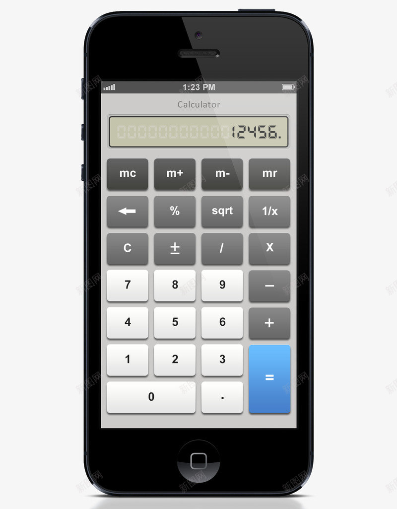 手机计算器界面psd免抠素材_新图网 https://ixintu.com 手机 效果 界面 计算器