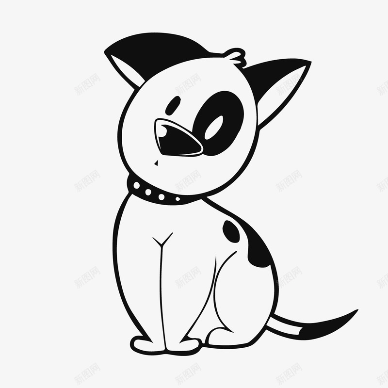 黑白可爱小狗图标png_新图网 https://ixintu.com 卡通小狗 可爱动物 可爱小狗 黑色小狗