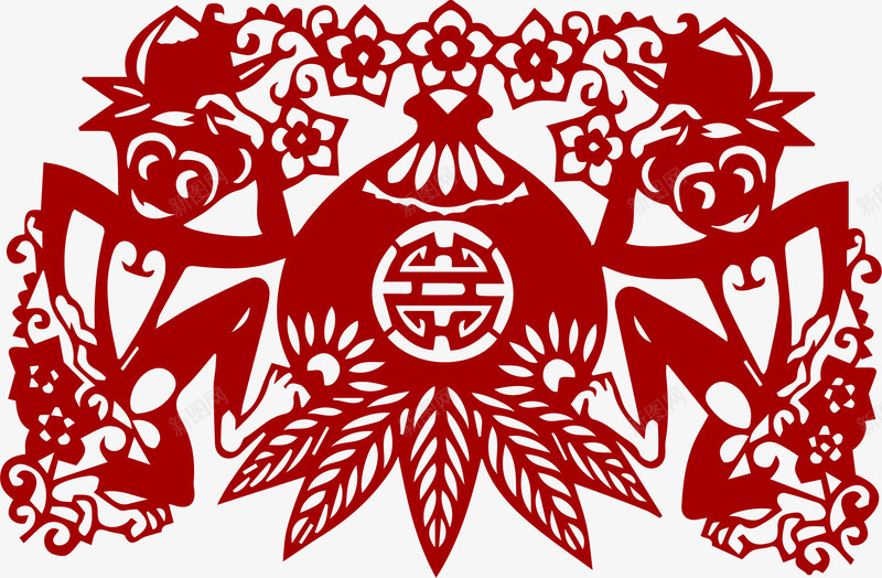 卡通灯笼png免抠素材_新图网 https://ixintu.com 红色 红色剪影花 红色剪影花卉 红色剪影花环 红色剪影花边 红色剪纸花 花纹