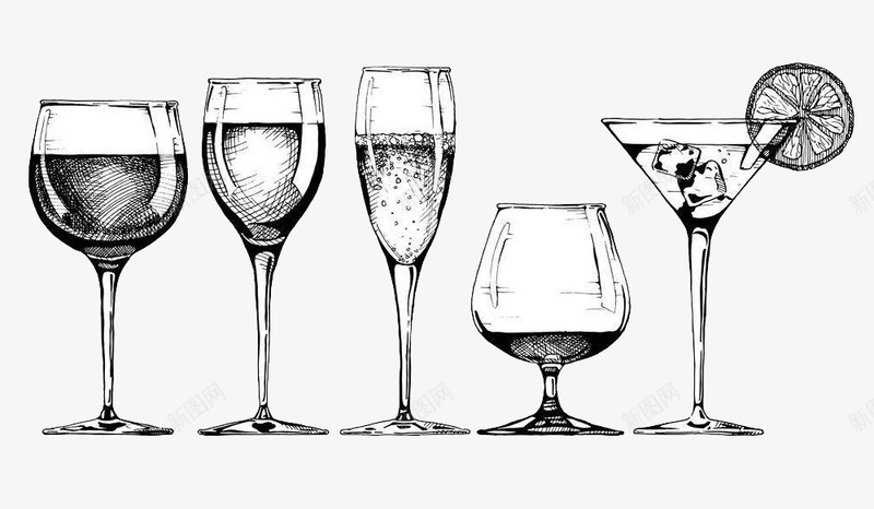 红酒酒杯素描图案png免抠素材_新图网 https://ixintu.com 各种样式 图案 素描风格 红酒 红酒素描 装饰图案 酒杯