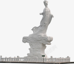 白色雕塑金湖荷花仙子高清图片