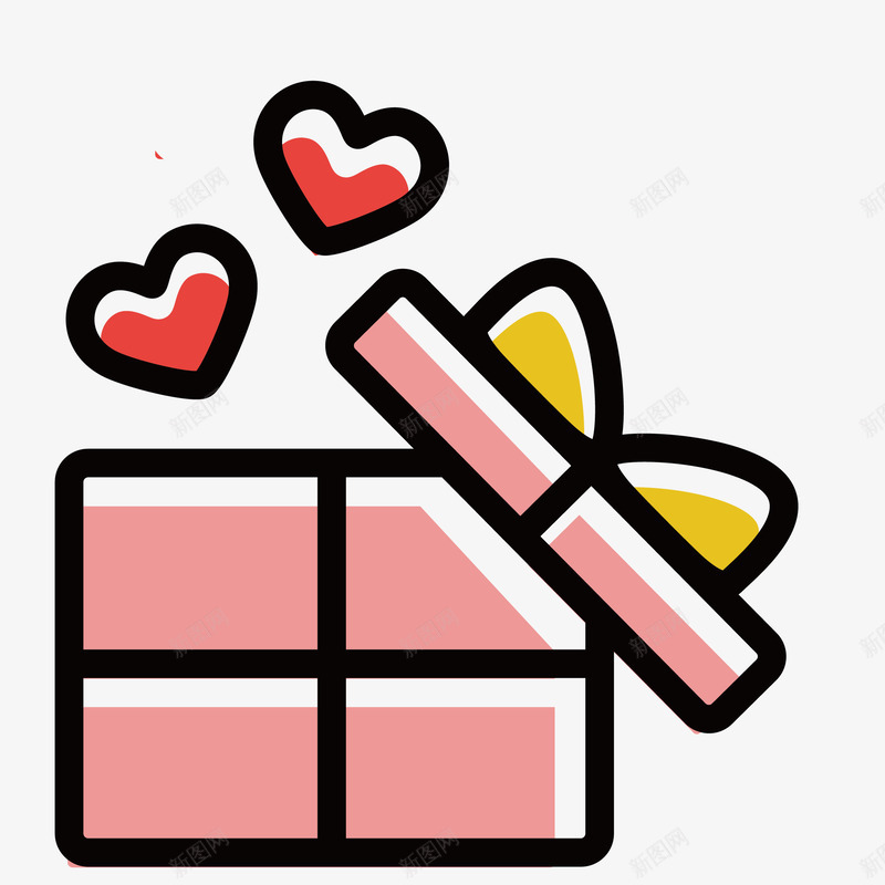打开的礼盒png免抠素材_新图网 https://ixintu.com 心意 打开 爱心 礼物 礼盒 粉色的 精美礼盒