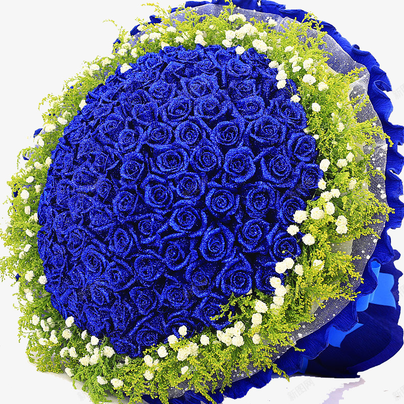 蓝色花束花朵礼物png免抠素材_新图网 https://ixintu.com 求爱 花卉 蓝色 鲜花