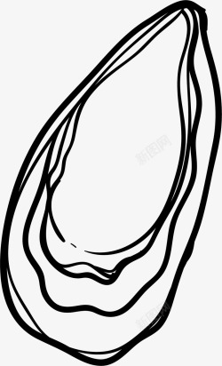 手绘生蚝生蚝的纹理图标高清图片
