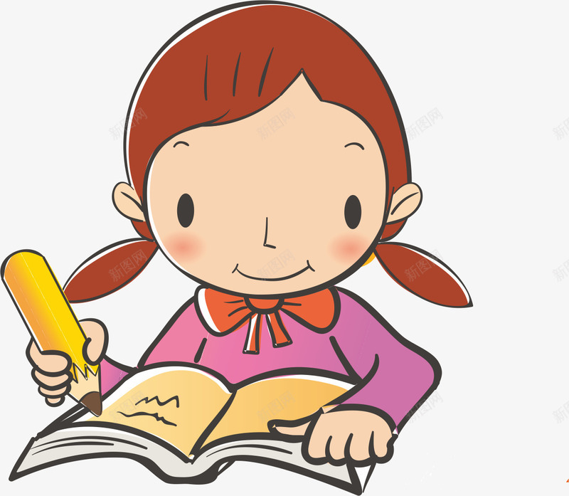 学习的女孩png免抠素材_新图网 https://ixintu.com AI 上学 儿童 写字 卡通 可爱 女孩 学习 手绘 考试诚信