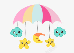 可爱小人儿童玩具小伞挂饰高清图片