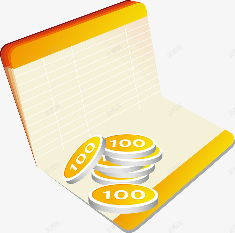 存折元素矢量图ai免抠素材_新图网 https://ixintu.com 存折元素 矢量存折 钱币 矢量图