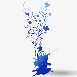 花色形状蓝色花色的花影高清图片