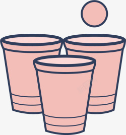 粉色纸杯啤酒乒乓球素材