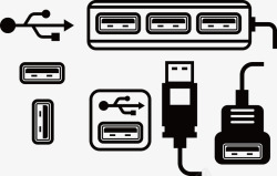 端口插头数据线插头矢量图高清图片