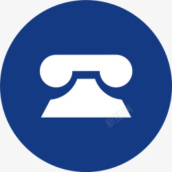 蓝色电话机白色电话机图标高清图片