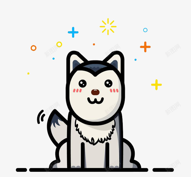 可爱的小狗mbe风格png免抠素材_新图网 https://ixintu.com mbe风格 创意 卡通手绘 可爱 图案 微笑 黑色小狗