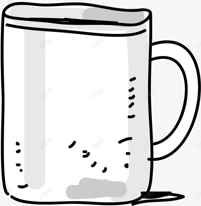 白色瓷缸马克杯png免抠素材_新图网 https://ixintu.com 卡通风格 手绘马克杯 杯子 瓷缸材质 白色 白色马克杯 马克杯