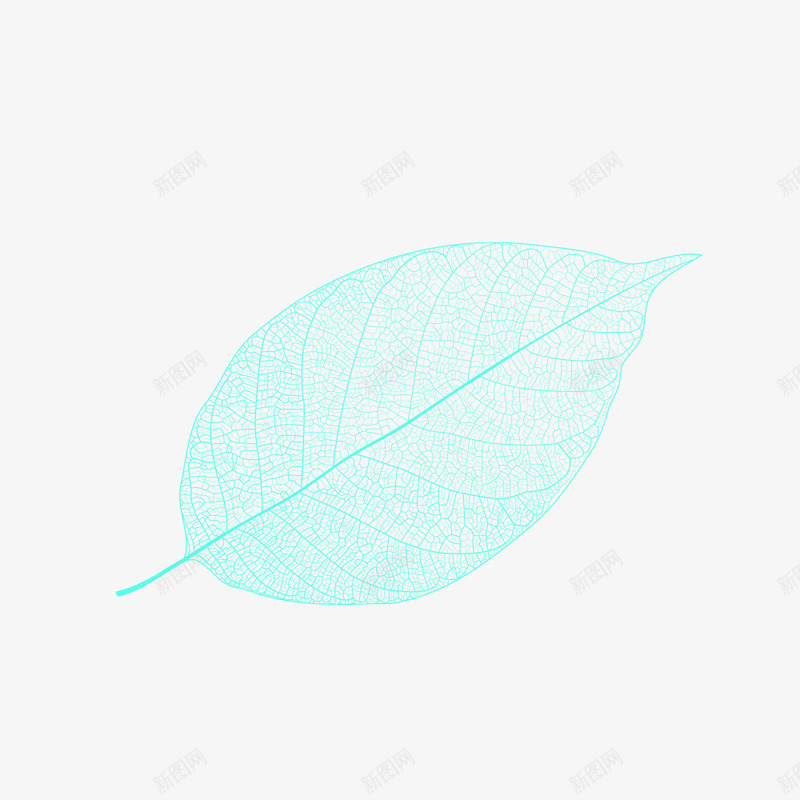 浅蓝色树叶png免抠素材_新图网 https://ixintu.com 一片 卡通 树叶 浅蓝色的 简图 纹理 装饰