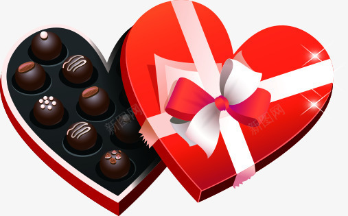 心型礼物盒巧克力png免抠素材_新图网 https://ixintu.com 巧克力 心型 礼物