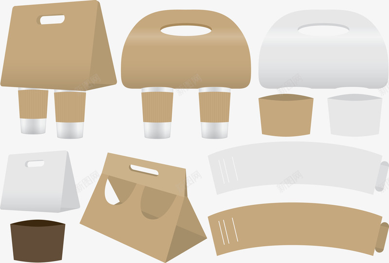 装咖啡的纸袋png免抠素材_新图网 https://ixintu.com 创意 咖啡 咖啡杯 形状 特色 矢量PNG 纸盒 造型