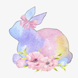 水彩创意兔子图素材
