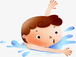 婴儿健康卡通婴儿游泳馆游泳男孩高清图片