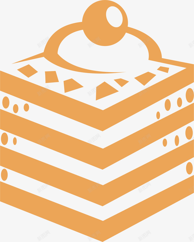 正方形的沙河蛋糕矢量图图标ai_新图网 https://ixintu.com 吃的 小蛋糕 形状 沙河特产 沙河蛋糕 蛋糕LOGO 蛋糕店 矢量图