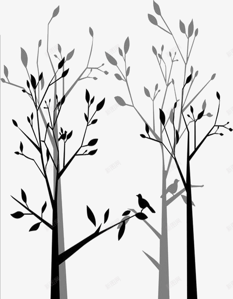 手绘创意扁平风格树木png免抠素材_新图网 https://ixintu.com 创意 扁平 树木 风格
