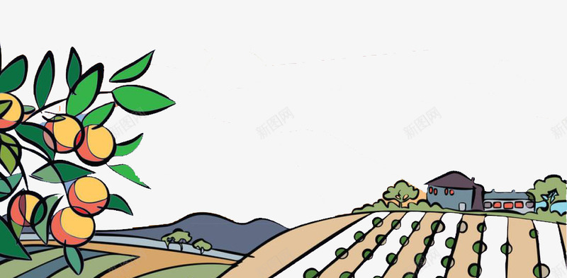 手绘彩绘果园图案png免抠素材_新图网 https://ixintu.com 卡通风格 图案 彩绘风格 手绘果园 手绘风格 果园 装饰