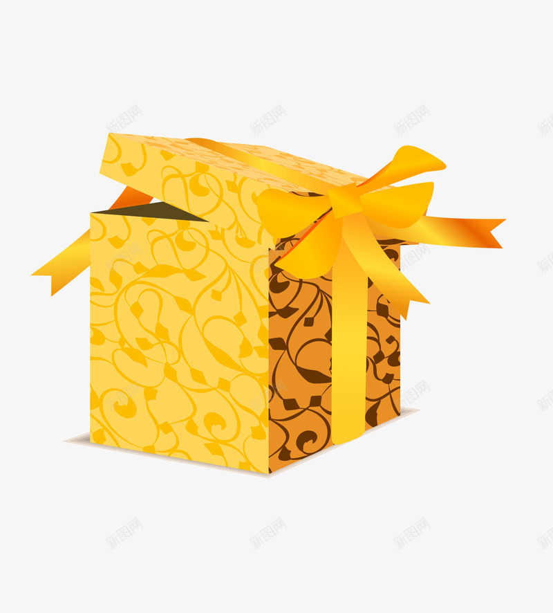 黄色礼品盒png免抠素材_新图网 https://ixintu.com 卡通图案 开盒有礼 惊喜礼物 打开的礼品盒 礼品盒 礼物
