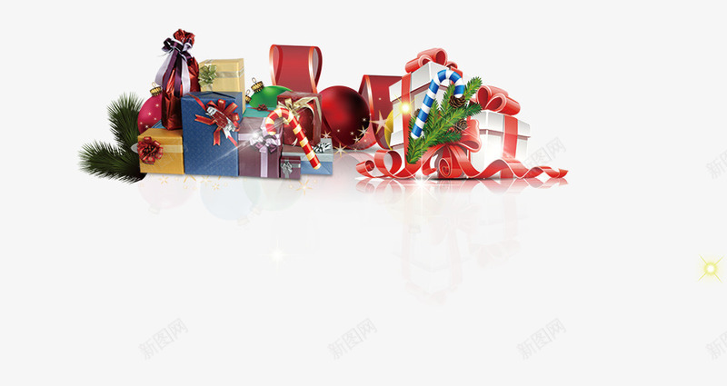 会发光的礼物png免抠素材_新图网 https://ixintu.com 发光光效 圣诞礼物堆 白色光效 礼物盒