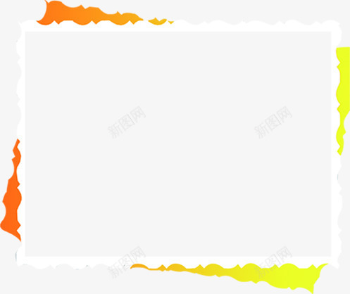 彩色边框png免抠素材_新图网 https://ixintu.com 修饰 元素 标签 橙 漫画 漫画框 牌子 纹理 边框 黄
