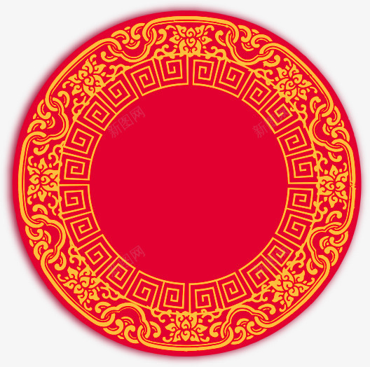 红色中国风圆圈边框纹理png免抠素材_新图网 https://ixintu.com 中国风 免抠PNG 圆圈 红色 边框纹理