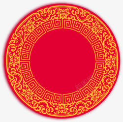 红色中国风圆圈边框纹理素材