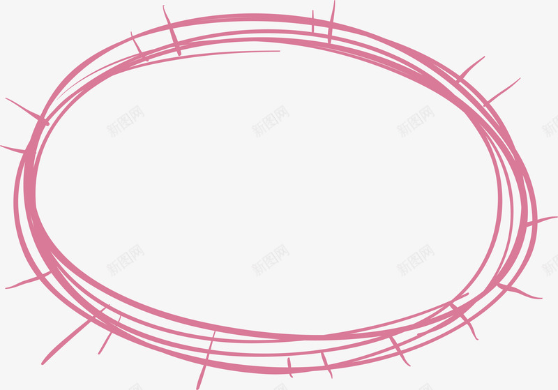粉色手绘椭圆形标题框png免抠素材_新图网 https://ixintu.com 手绘标题框 椭圆标题框 矢量素材 粉红色 粉色线框