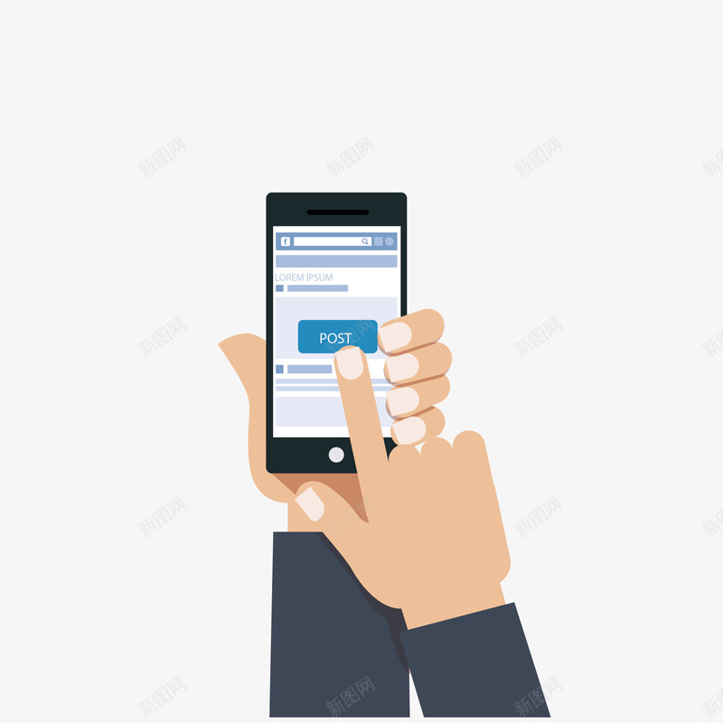 卡通扁平点击手机矢量图eps免抠素材_新图网 https://ixintu.com png免抠图 卡通 安卓样机 扁平 手势 手握 手绘 滑手机 点击 玩手机 矢量图