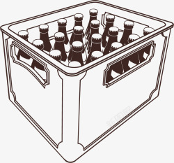 一箱啤酒一箱卡通手绘啤酒高清图片