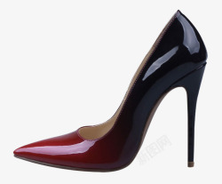 欧美时尚红黑渐变高跟鞋素材