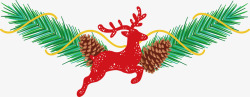 圣诞话框红色驯鹿标题框矢量图高清图片
