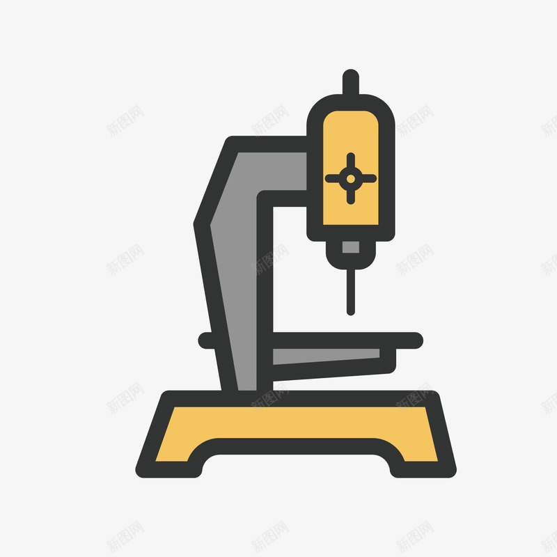 黄色线稿台钻图标矢量图ai_新图网 https://ixintu.com 台钻 图标 平面 形状 线稿 钻头 黄色 矢量图