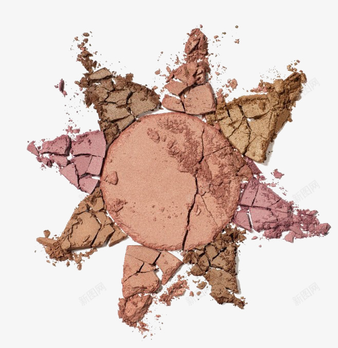 化妆品元素png免抠素材_新图网 https://ixintu.com 八角星 化妆品 破裂 粉底 粉饼 裂开的粉饼