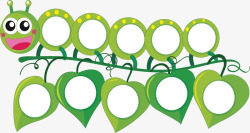 绿色虫子绿色昆虫树叶标题框矢量图高清图片