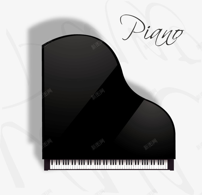 钢琴矢量图ai免抠素材_新图网 https://ixintu.com 签名 钢琴 音乐 黑白琴键 矢量图